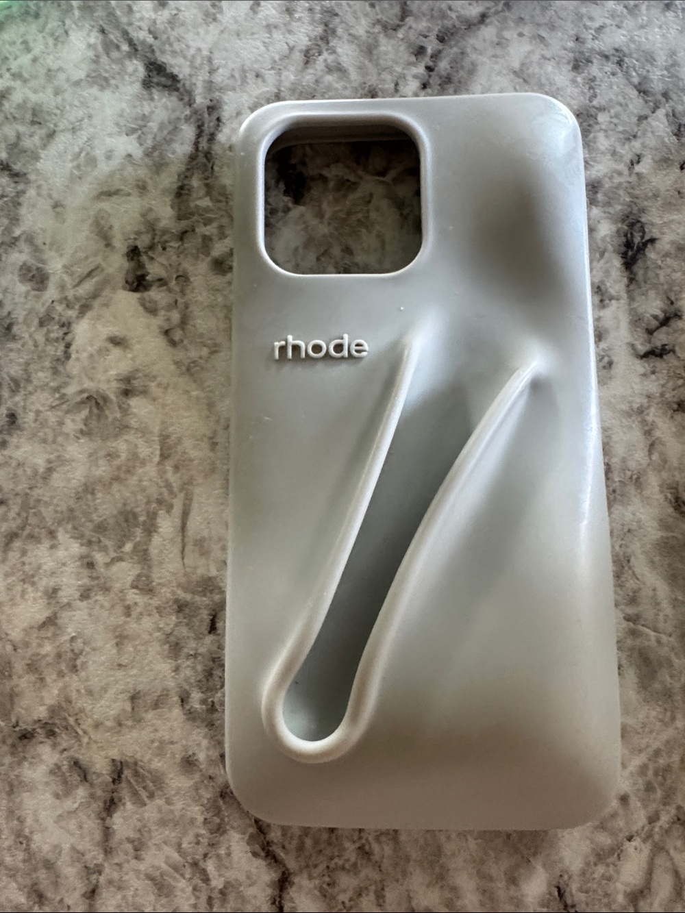 RHODE Soft Silicone Phone Case in Light Gray with Sculpted Grip
